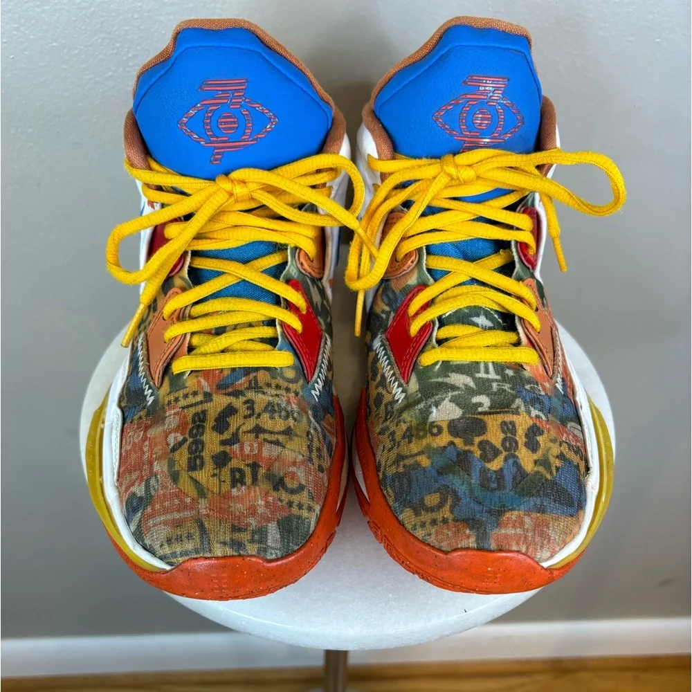 NIKE Kyrie Infinity Basketball‎ Shoe Sneakers White Orange Blue Boys Men's 5.5